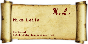 Miks Leila névjegykártya